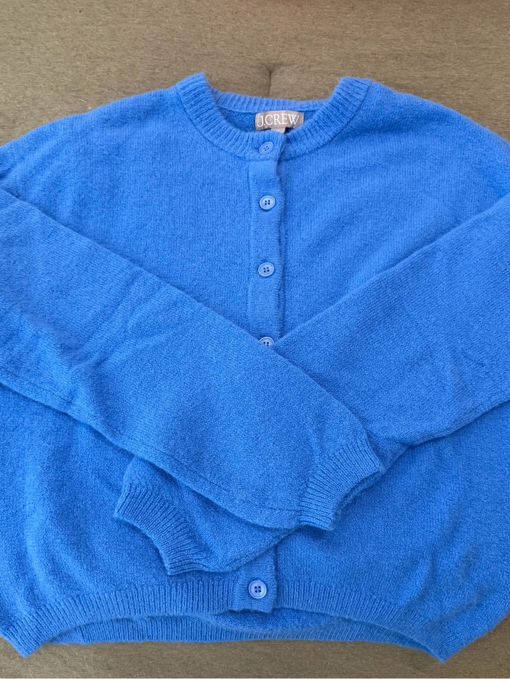 J. Crew Bright Blue Button-Front Wool Cardigan - Picture 3 of 4